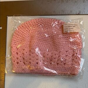 Charming Baby Pink Crochet Toddler Beanie